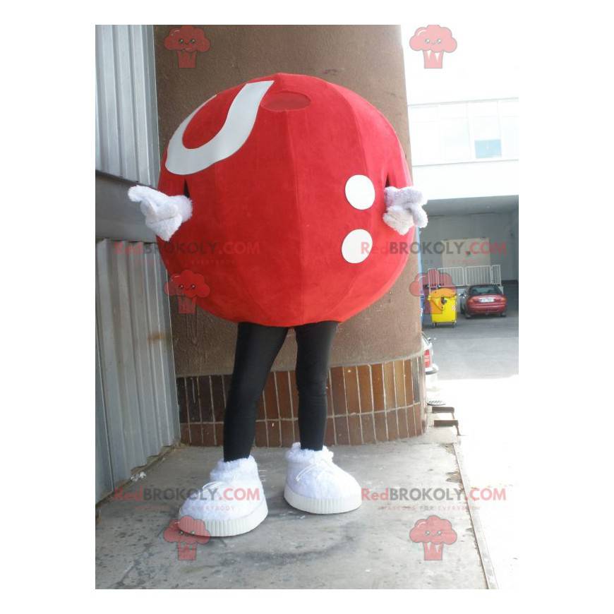 Mascot bola gigante roja y blanca - Redbrokoly.com