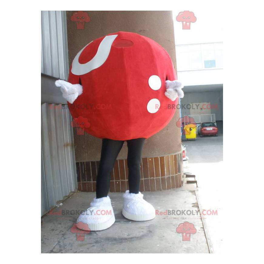 Mascot gigantische rode en witte bal - Redbrokoly.com