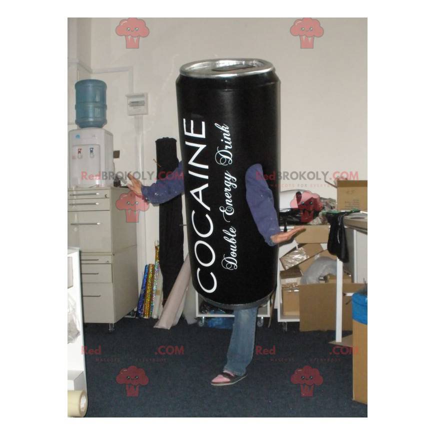 Mascot giant black can. Drink mascot - Redbrokoly.com