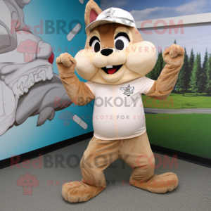 Beige Chipmunk mascotte...