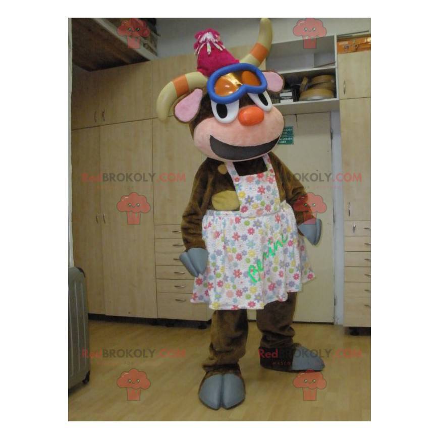 Berg Tier Ziege Maskottchen mit einer Kappe - Redbrokoly.com