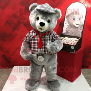 Zilveren teddybeer mascotte...