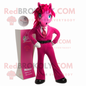 Magenta Mare maskot kostume...