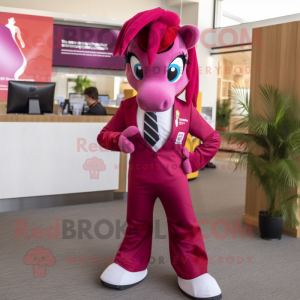 Magenta Mare maskot kostume...