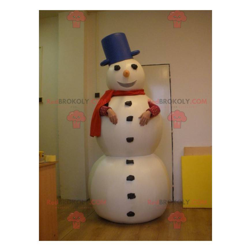 Mascotte de bonhomme de neige blanc géant - Redbrokoly.com