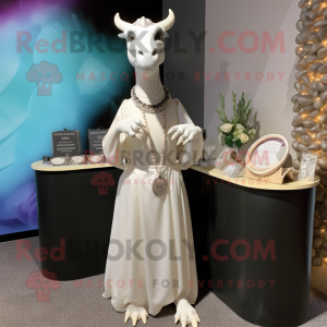 Hvid Parasaurolophus maskot...