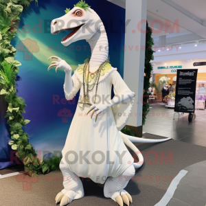 Hvit Parasaurolophus maskot...