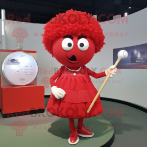 Rød golfbold maskot kostume...