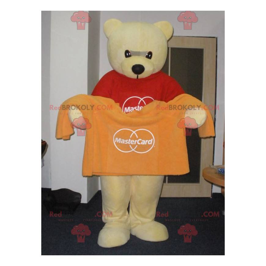 Velmi měkký a roztomilý žlutý medvídek maskot - Redbrokoly.com