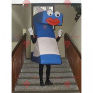 Mascot shaped like a letter Z. Z uppercase blue and white -