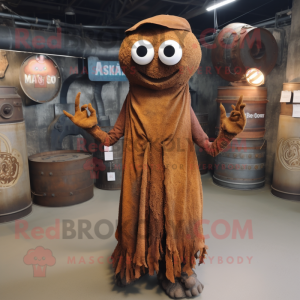 Rust Graveyard mascot costume character dressed with a Maxi Dress and Rings