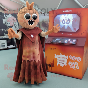 Rust Graveyard mascot costume character dressed with a Maxi Dress and Rings