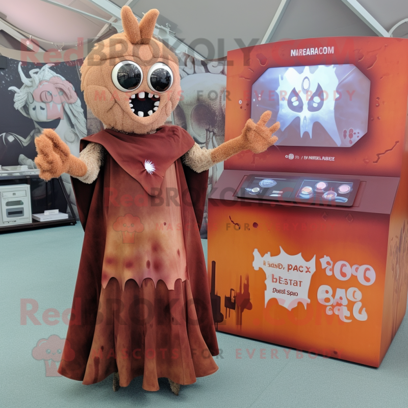 Rust Graveyard mascot costume character dressed with a Maxi Dress and Rings Rust Graveyard mascot costume character dressed with a Maxi Dress and Rings