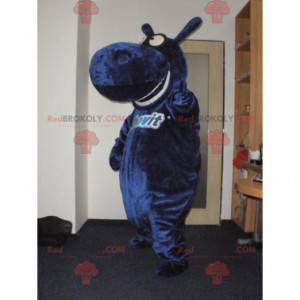 Giant and funny blue hippopotamus mascot - Redbrokoly.com