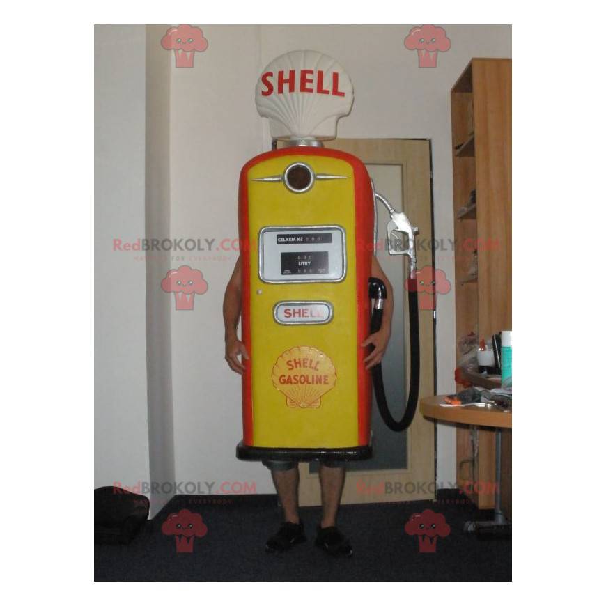 Mascotte de pompe à essence géante rouge et jaune -