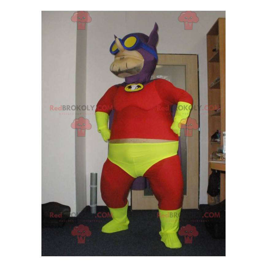 Very colorful superhero Beerman mascot - Redbrokoly.com