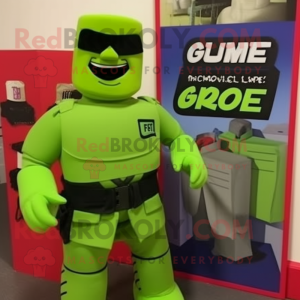 Lime Green Gi Joe maskot...