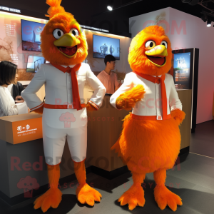 Orange Kylling maskot...