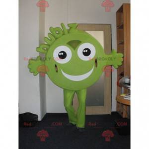 Mascotte Hubiz personnage vert rond et souriant - Redbrokoly.com