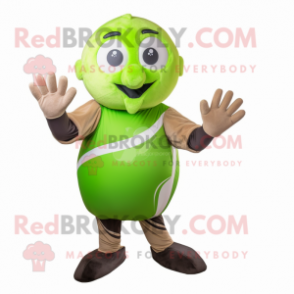 Olive Handball Ball mascot costume character dressed with a Blouse and Gloves