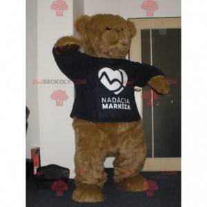 Zachte en harige bruine teddybeer mascotte - Redbrokoly.com