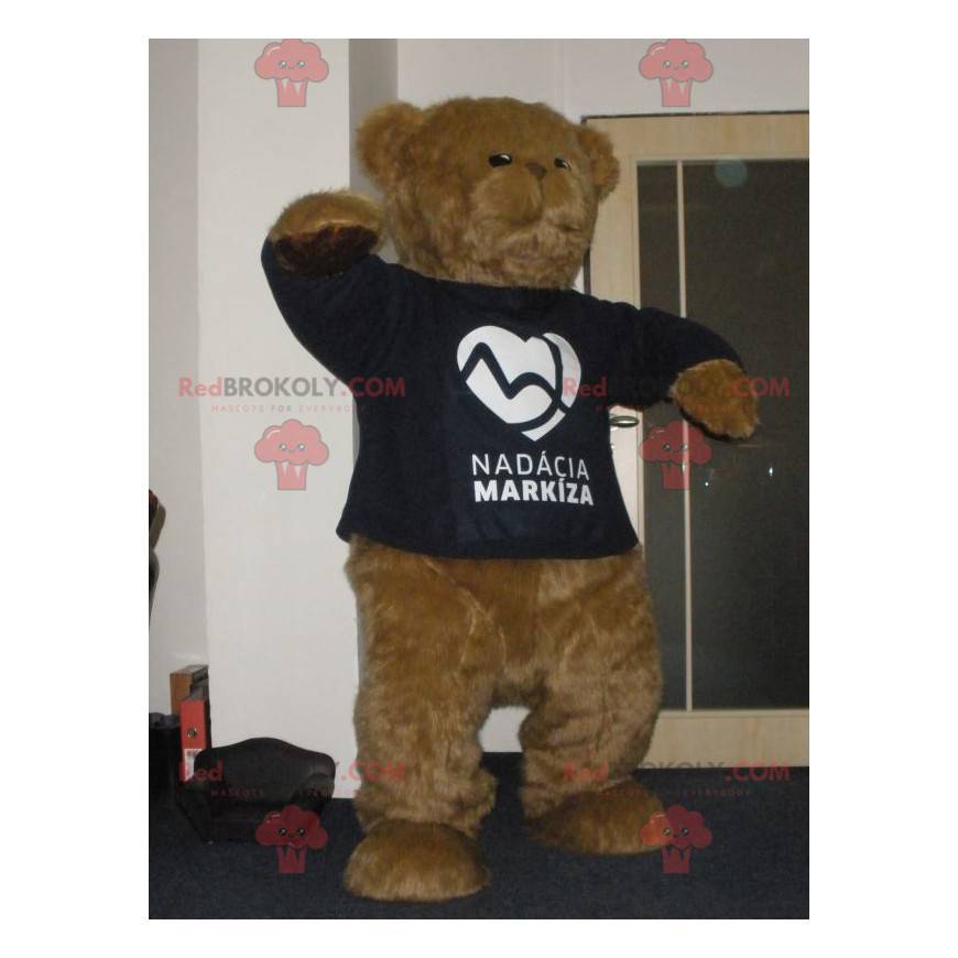 Mascotte di orsacchiotto marrone morbido e peloso -