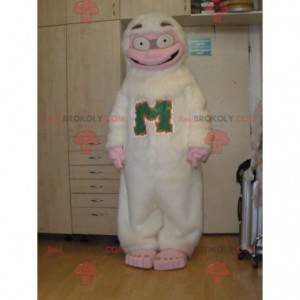 Mascota yeti blanco y rosa muy divertida - Redbrokoly.com