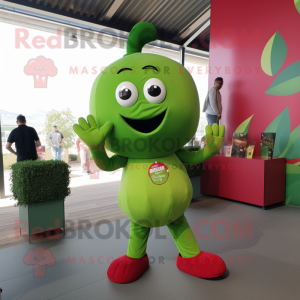 Olive Raspberry mascot costume character dressed with a Trousers and Watches