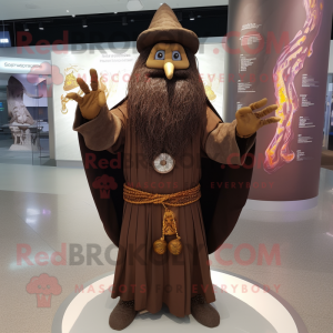 Brun Wizard maskot drakt...