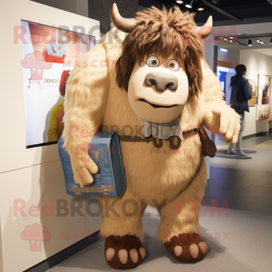 Beige Yak mascotte kostuum...