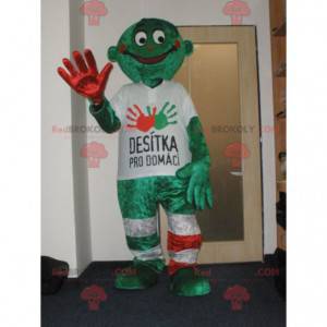 Green snowman mascot. Desitka pro domaci mascot - Redbrokoly.com