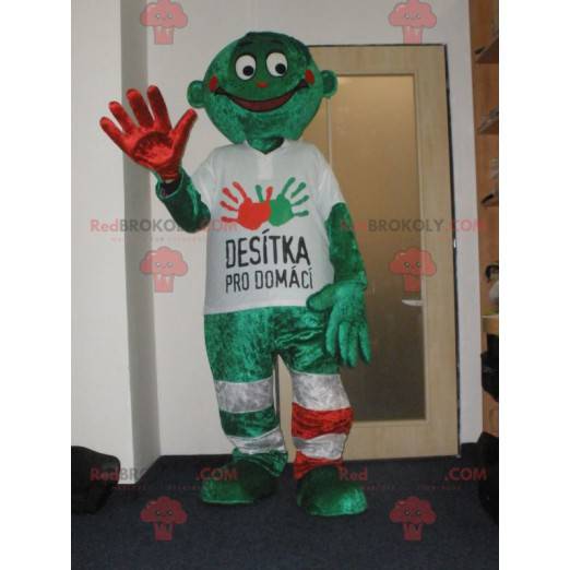 Grøn snemand maskot. Desitka pro domaci maskot - Redbrokoly.com