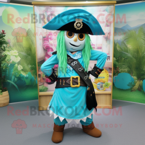 Turkis piratmaskot drakt...