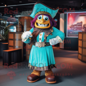 Turkis Pirat maskot kostume...