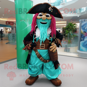 Turkis piratmaskot drakt...