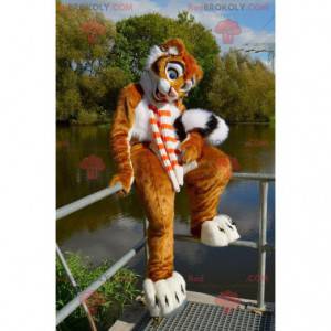 Mascotte de joli tigre orange blanc et noir - Redbrokoly.com