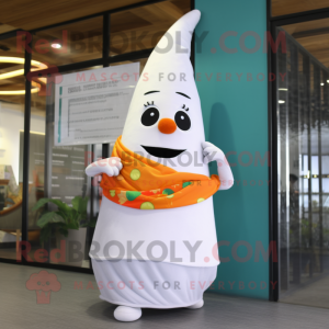 Hvid Mango maskot kostume...