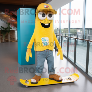Geel Skateboard mascotte...