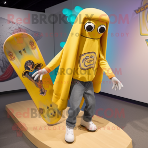 Geel Skateboard mascotte...
