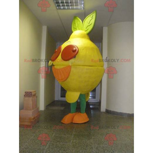 Mascote amarelo-limão gigante e colorido - Redbrokoly.com