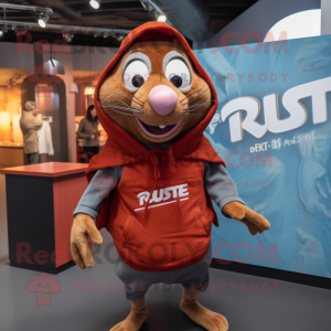 Rust Ratatouille mascot costume character dressed with a Hoodie and Backpacks