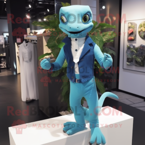 Cyan Geckos maskot kostume...