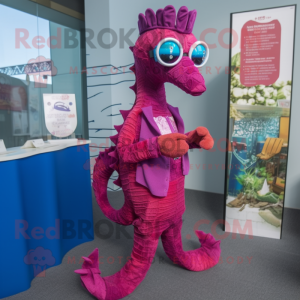 Magenta Sea Horse mascotte...