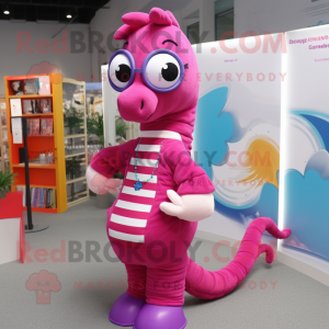 Magenta Sea Horse mascotte...