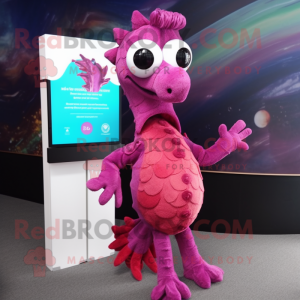 Magenta Sea Horse mascotte...