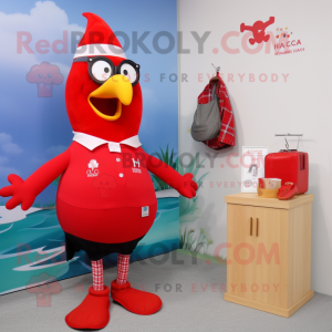 Röda höns maskot kostym...