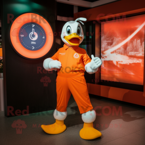 Orange Swans mascot costume character dressed with a Long Sleeve Tee and Bracelet watches