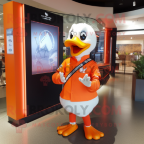 Orange Swans mascot costume character dressed with a Long Sleeve Tee and Bracelet watches