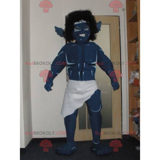 Mascotte mostro guerriero blu molto impressionante -