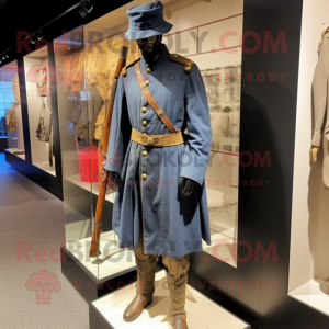 nan Civil War Soldier mascot costume character dressed with a A-Line Dress and Shoe clips